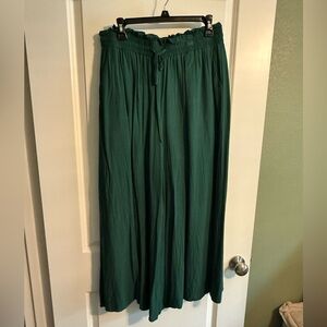 Chic Green Wide Leg Pants